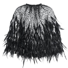 Load image into Gallery viewer, ECA017 Gothic sequin feather women&#39;s short shawl
