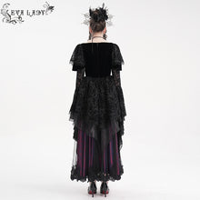 Load image into Gallery viewer, ESKT05202 GOTHIC Chest V-neck long-sleeved jacquard mesh dress
