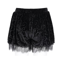 Load image into Gallery viewer, PT250 Gothic Embossed velvet Puff Shorts
