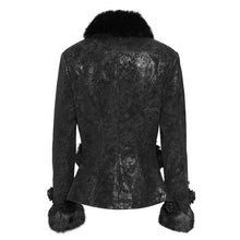 Load image into Gallery viewer, CT265 Gothic snake print fur collar long sleeve coat
