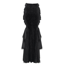 Load image into Gallery viewer, SKT23601 Black Gothic embossed velvet fishtail skirt
