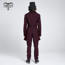 Load image into Gallery viewer, CT17402 wine Gothic men dress coat
