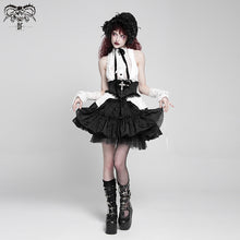 Load image into Gallery viewer, SHT09702 White Gothic daily life Sleeveless women Blouse
