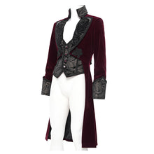 Load image into Gallery viewer, CT25402 RED Gothic faux two piece embossed dress coat
