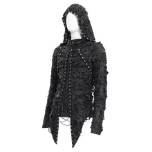 Load image into Gallery viewer, TT283 Punk hooded laminated ripped T-shirt
