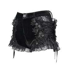 Load image into Gallery viewer, PT291 Heart-Shaped Velvet Gothic Hot Pants
