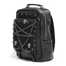 Load image into Gallery viewer, AS208 Punk inverted five-pointed star leather backpack
