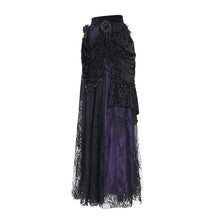 Load image into Gallery viewer, ESKT06702 purple branch mesh gothic skirt
