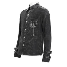 Load image into Gallery viewer, SHT125 Punk pleated stand collar long sleeve shirts
