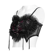 Load image into Gallery viewer, TT30902 Red Gothic-Style Heart-Shaped Strappy Cropped Top
