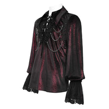 Load image into Gallery viewer, SHT12602 wine glimmer Long-sleeved men velvet shirts
