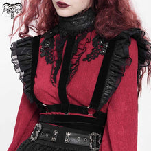 Load image into Gallery viewer, AS159 Shoulder ruffled lace-up maid body harness
