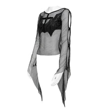 Load image into Gallery viewer, TT306 Bat-Shaped Chest Punk Mesh T-Shirt
