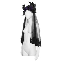 Load image into Gallery viewer, EAS039 Bat-Wing Headband with Long Veil
