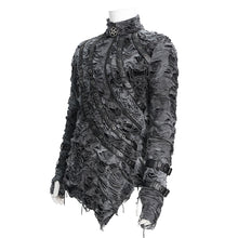 Load image into Gallery viewer, TT281 Punk tie-dye striped stand-up collar long-sleeved T-shirt
