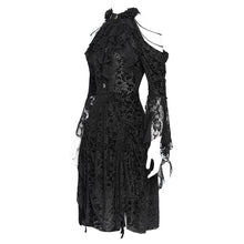 Load image into Gallery viewer, ESKT061 Burnout flocked off-shoulder dress&nbsp;
