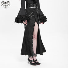 Load image into Gallery viewer, SKT101 High side slit design Japanese sexy girls black half skirts with adjusted loops
