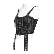 Load image into Gallery viewer, TT307 Punk-Style Snake Print Knit Spaghetti Strap Crop Top
