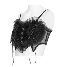 Load image into Gallery viewer, TT30901 Gothic-Style Heart-Shaped Strappy Cropped T-Shirt
