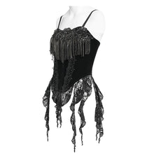 Load image into Gallery viewer, ECST01401 Gothic Corset with Long Beaded Tassels at the Bust
