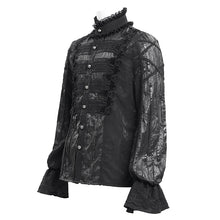 Load image into Gallery viewer, SHT127 Gothic pleated dark pattern balloon sleeve shirts
