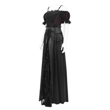 Load image into Gallery viewer, ESKT05701 Black Sequined Lace Mesh Gown Dress
