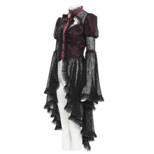 Load image into Gallery viewer, ESHT01902 Stand-Collar Gothic Lace Shirt with Irregular Dot Pattern
