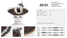 Load image into Gallery viewer, AS181 Lace peacock feather triangle pirate hat
