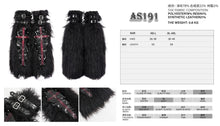 Load image into Gallery viewer, AS191 Punk black coffin fur women leg warmers with loops
