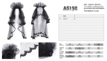Load image into Gallery viewer, AS192 Gothic wedding lace women black Skull Crown Veil
