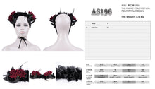 Load image into Gallery viewer, AS196 Black and red gothic party cosplay Devil Rose Horn Hairpin Headband
