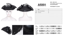 Load image into Gallery viewer, AS201 Black Gothic Women&#39;s Pirate Hat
