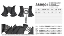 Load image into Gallery viewer, AS20901 black women Gothic rose zipper jacquard corset
