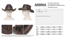 Load image into Gallery viewer, AS266A Punk brown cowboy hat with spiked brim
