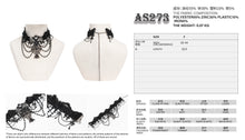 Load image into Gallery viewer, AS273 Gothic Necklace with Bow, Tassels, Lace, and Fine Beaded Chain Pendant
