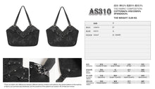 Load image into Gallery viewer, AS310 Foil-stamped twill punk handbag with bat-wing hem
