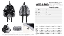 Load image into Gallery viewer, AS31802 Black and Grey Gothic Spider Plush Backpack
