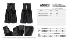 Load image into Gallery viewer, AS323 Black plush V-shaped mid-length leg warmers
