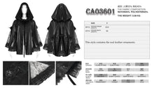 Load image into Gallery viewer, CA03601 Black Glitter Gothic Rose Cape
