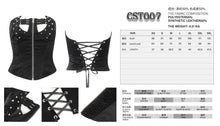 Load image into Gallery viewer, CST007 Patterned Leather lace-up Studded Punk Corset
