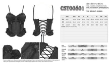 Load image into Gallery viewer, CST00801 Gothic Lace Up Rose Jacquard Pleated Suspender Corset
