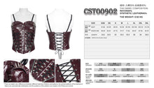 Load image into Gallery viewer, CST00902 Red Punk-Style Glossy Leather Strapless Corset
