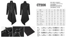 Load image into Gallery viewer, CT206 rubberized cross pattern leather shoulder loops asymmetrical men&#39;s long coat
