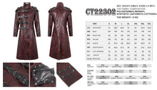 Load image into Gallery viewer, CT22302 Red Cracked leather stand collar long men&#39;s jacket
