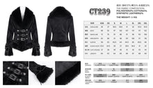 Load image into Gallery viewer, CT239 Gothic Women Black Patterned leather long-sleeved short wool jacket
