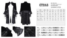Load image into Gallery viewer, CT243 Reflective lace mesh stand collar gothic velvet women black jacket
