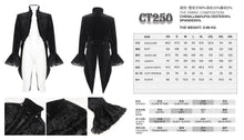 Load image into Gallery viewer, CT250 Gothic vertical velvet swallowtail jacket
