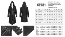 Load image into Gallery viewer, CT251 men Punk ripped woven jacket hooded long coat
