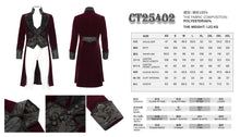 Load image into Gallery viewer, CT25402 RED Gothic faux two piece embossed dress coat
