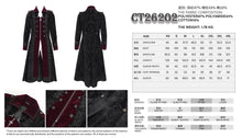 Load image into Gallery viewer, CT26202 Black and red Gothic paisley jacquard fleece long coat
